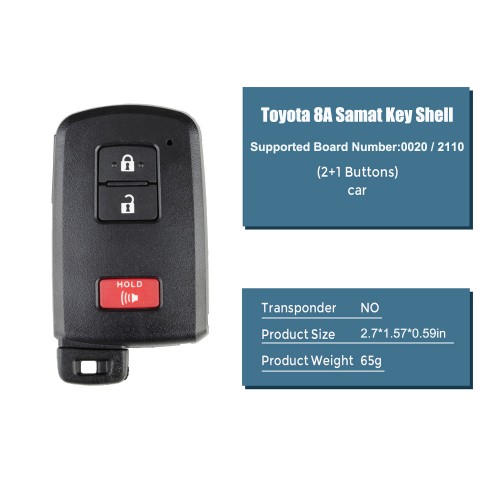 Lonsdor 8A/0020/2110 Toyota Smart Key Shell 1748 Type 2+1 Buttons with logo 5pcs/lot