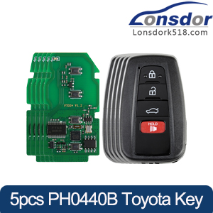 5pcs Lonsdor FT02-PH0440B (Update Version of FT11-H0410C) Toyota RAV4 Avalon Camry 2018-2021 Smart Key