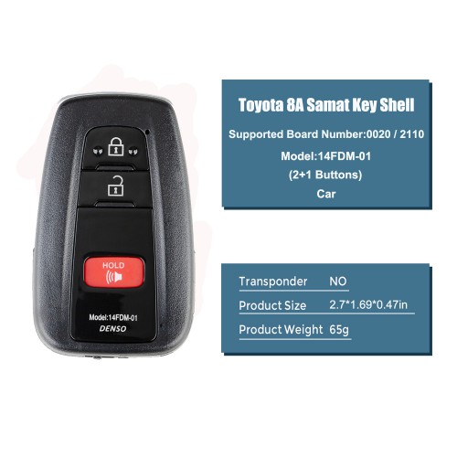 Lonsdor 8A/0020/2110 Smart Key Shell 1733 Type 2+1 Buttons with logo 5pcs/lot